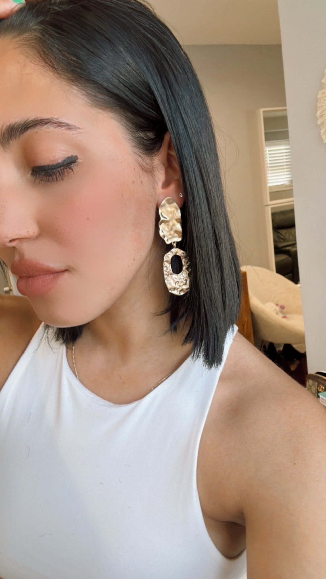 Metal gold earrings