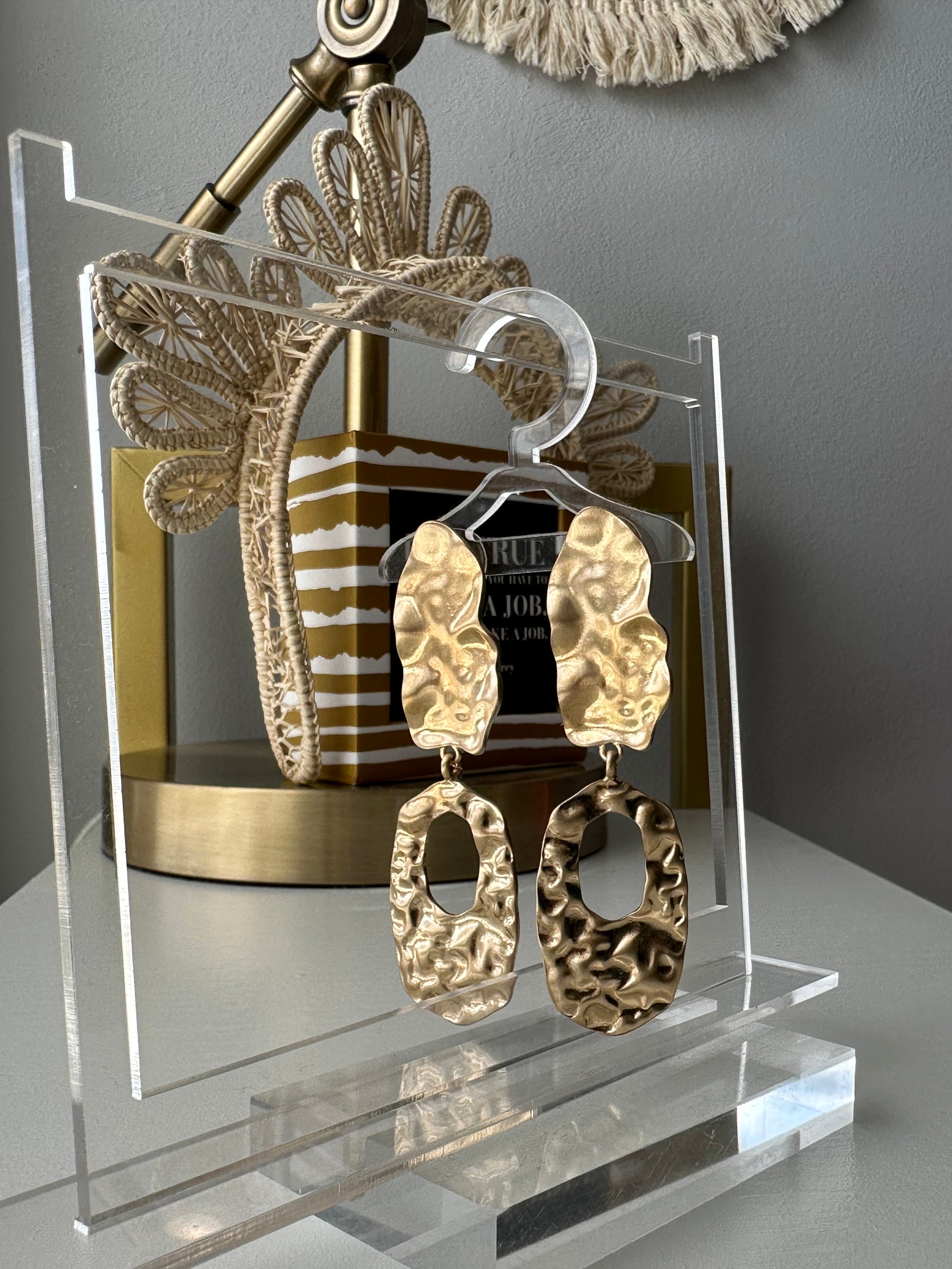 Metal gold earrings